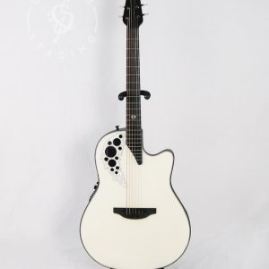 Ovation 2078ME Elite Signature White Acoustic Guitar