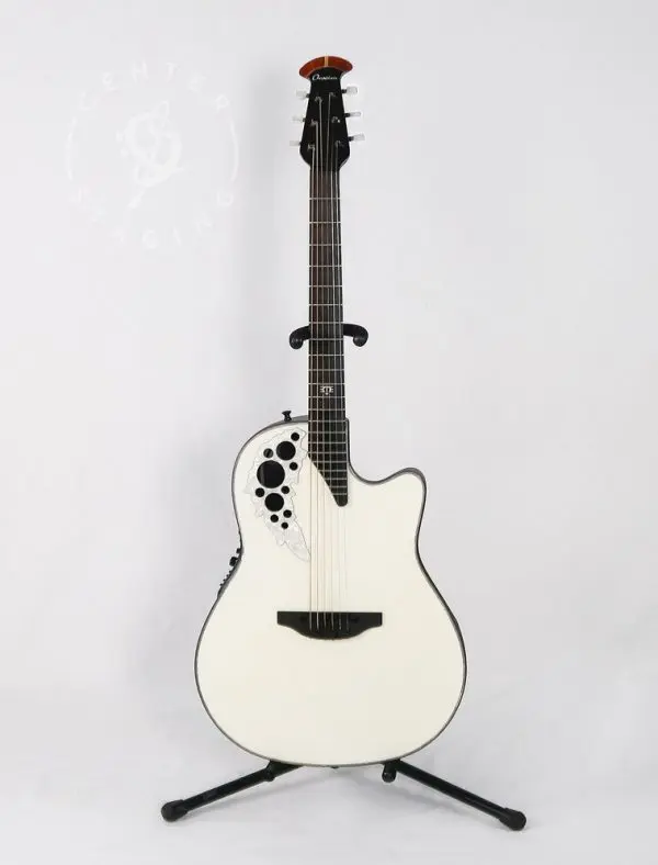 Ovation 2078ME Elite Signature White Acoustic Guitar