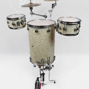 DW 24x16 White Pearl Cocktail Kick Drum White Cocktail Drum Kit