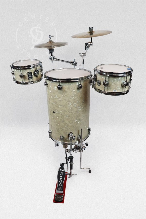 DW 24x16 White Pearl Cocktail Kick Drum White Cocktail Drum Kit