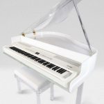 CenterStaging 4&prime; Baby Grand Piano Shell &ndash; Clear/White