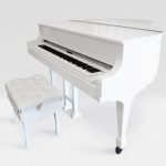 CenterStaging 5&prime; Baby Grand Piano Shell &ndash; White
