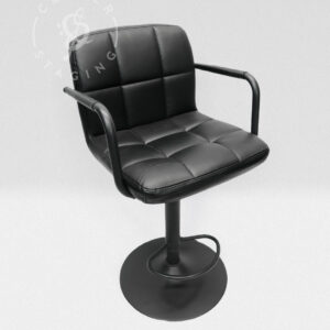 Vogue Barstool Padded Leatherette - Black